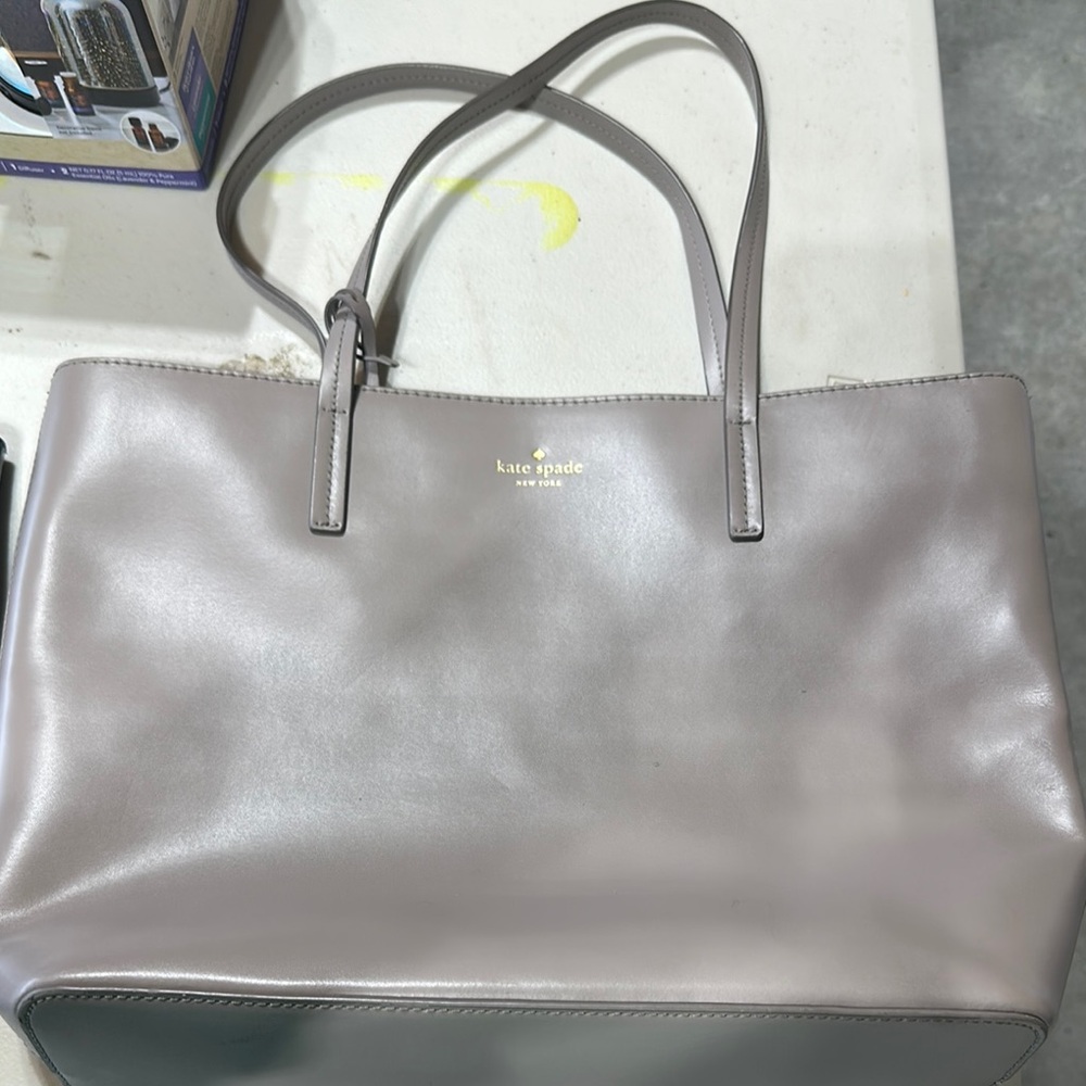 Kate Spade Gray Structured Tote Bag
